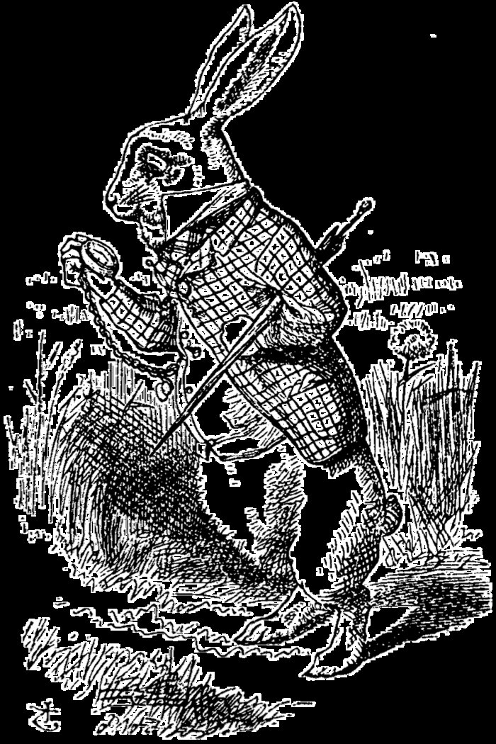 Original illustration of the White Rabbit by John Tenniel for Alice in Wonderland, 1865