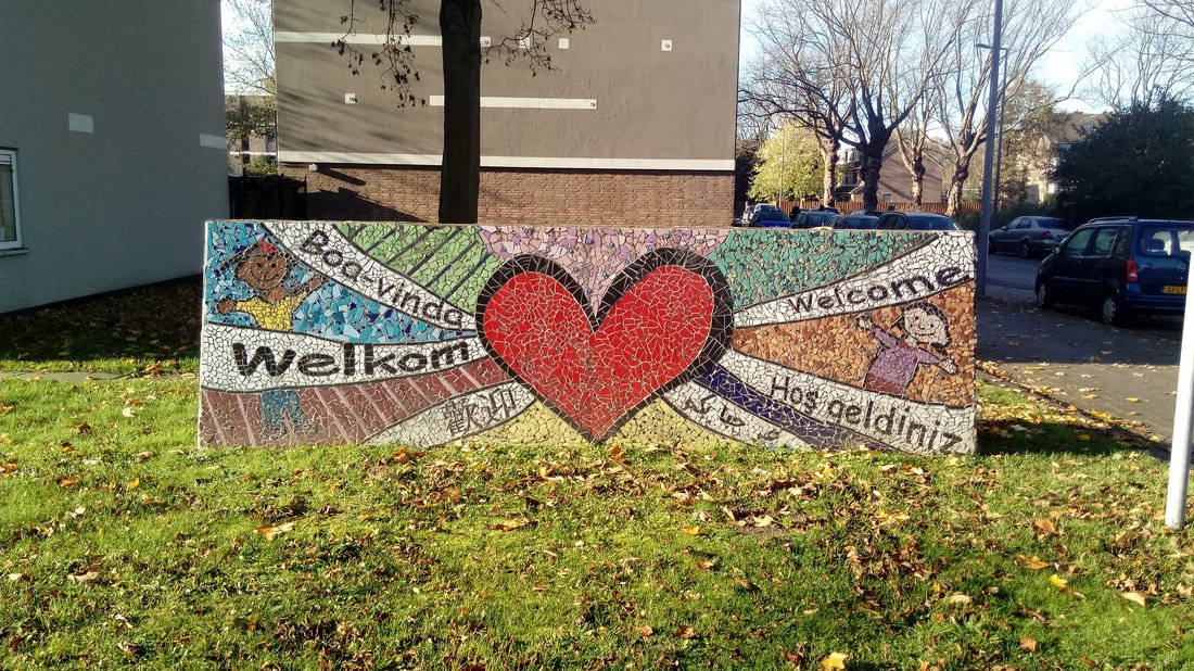 A welcome sign displaying the word in many different languages