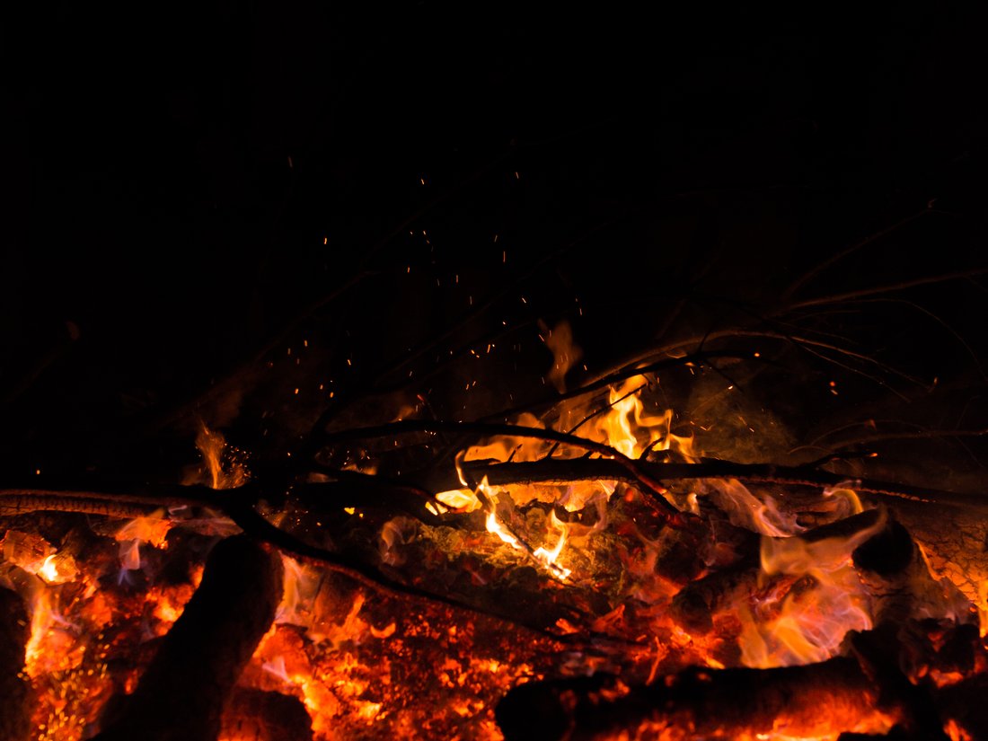 Close-up of bright flames