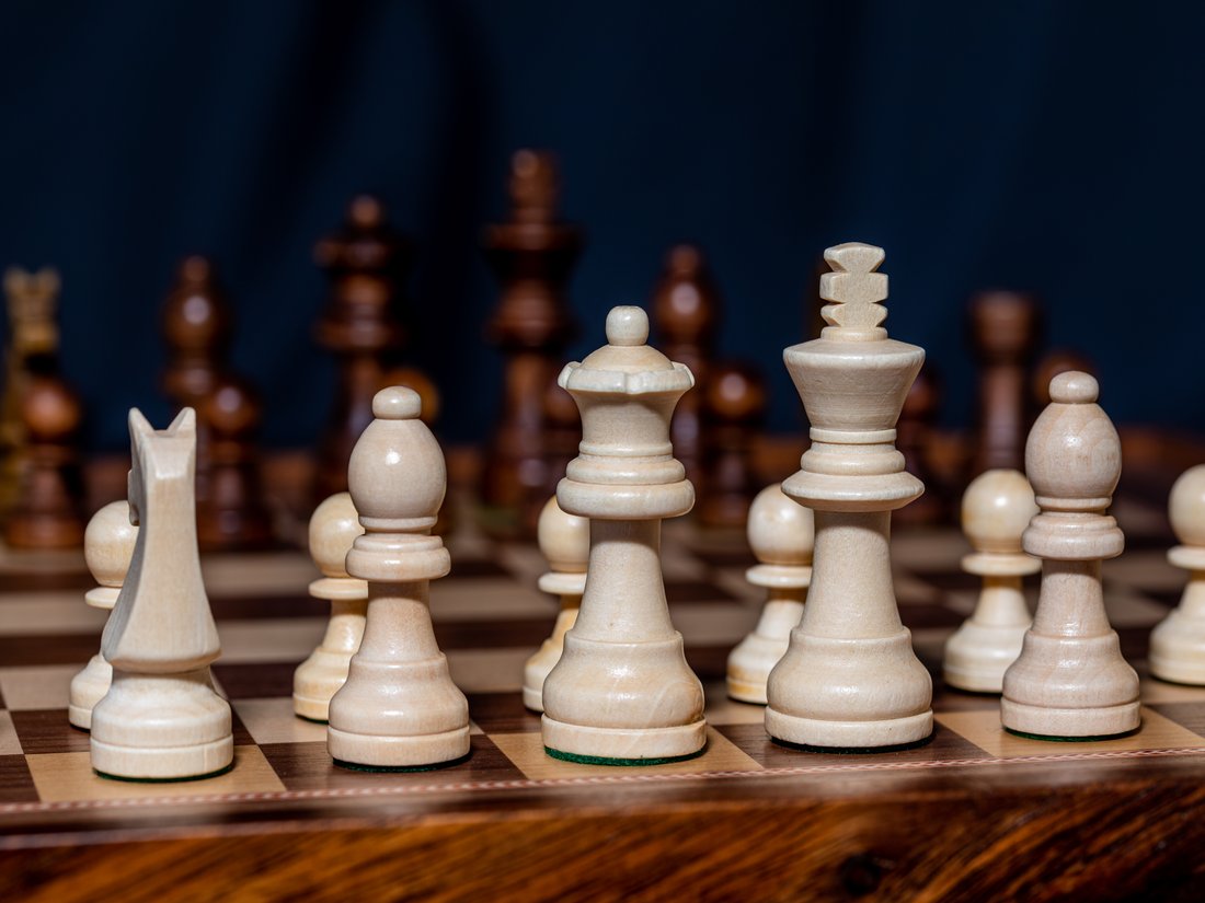 Close-up of a chess king piece