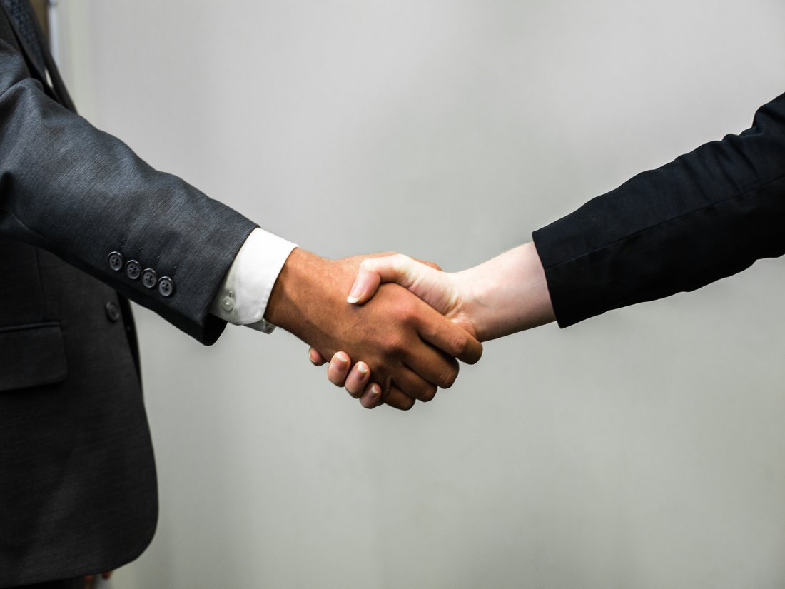 Two people shaking hands